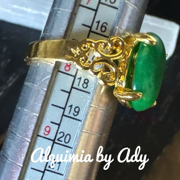 Alquimia Green and Gold Ring imperial jade - Picture 2 of 2